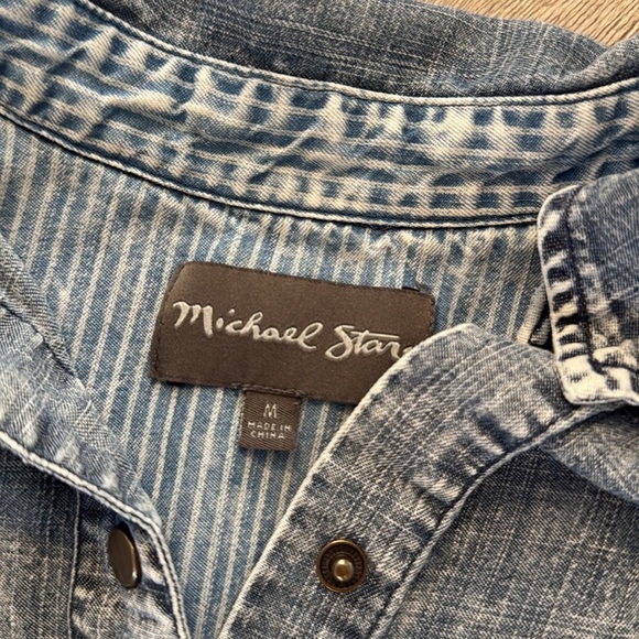 Michael stars line tencel blend snap button M - Picture 3 of 5